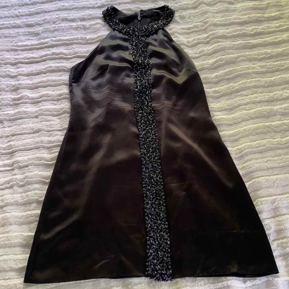 Black satin dress